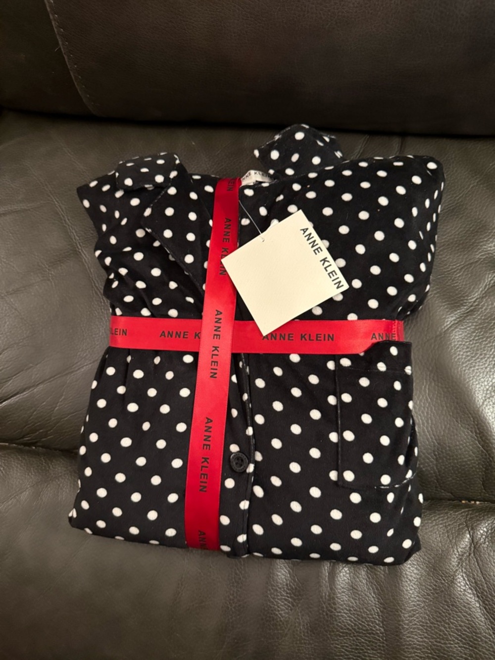Anne Klein Black and White Polka Dot pajama set